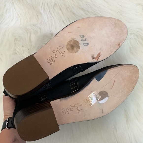 Joie | Black Studded Suede Lucy Boots Almond Toe - Picture 8 of 9